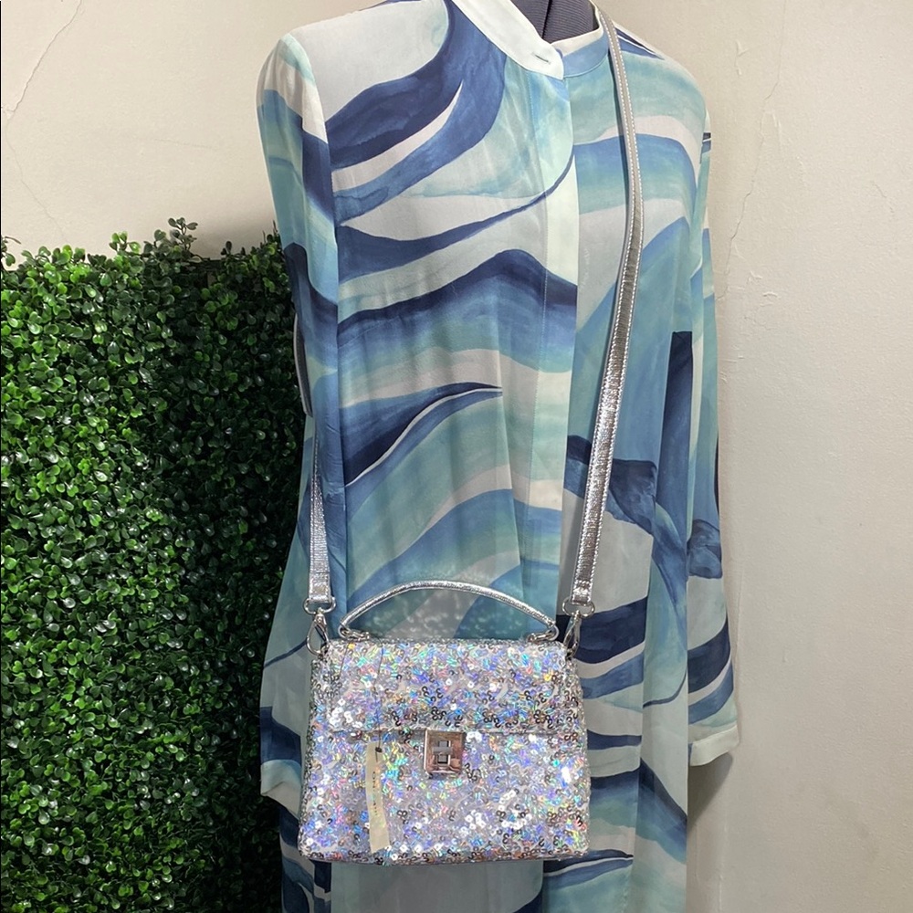 Silver Glitter Crossbody Bag on 34th NWT